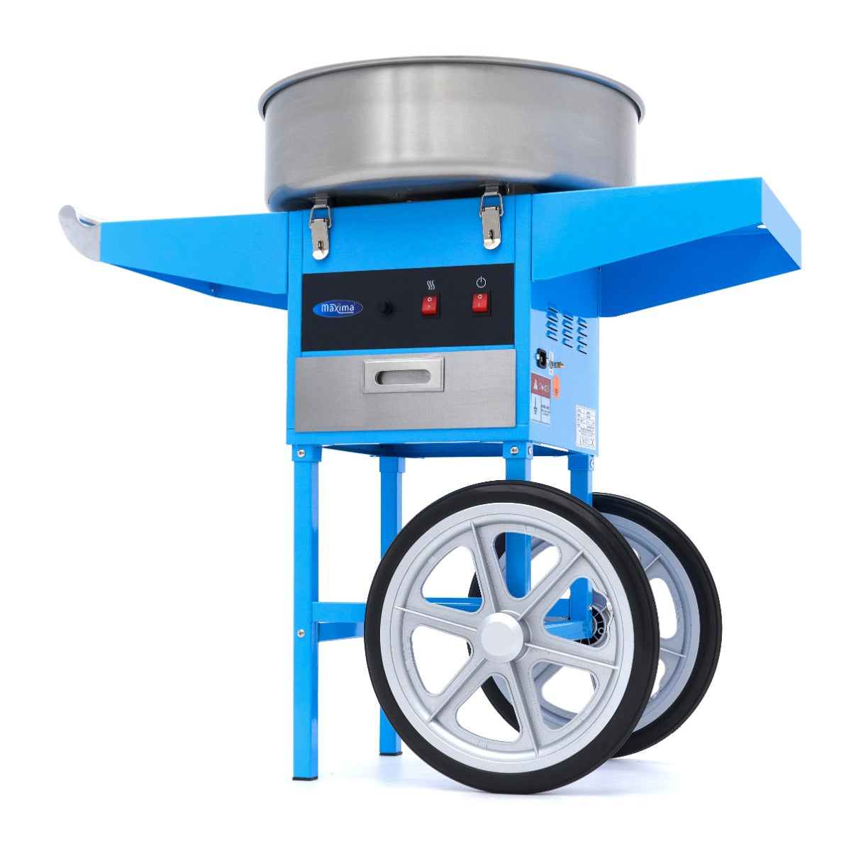 Machine à barbe à papa - Ø 52cm - Bleu - avec chariot