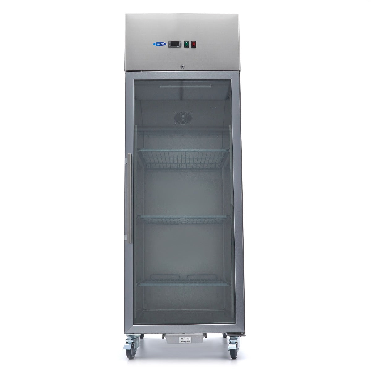 Réfrigérateur - 600 L - 3 étagères réglables (2/1 GN) - acier inoxydable - avec porte en verre