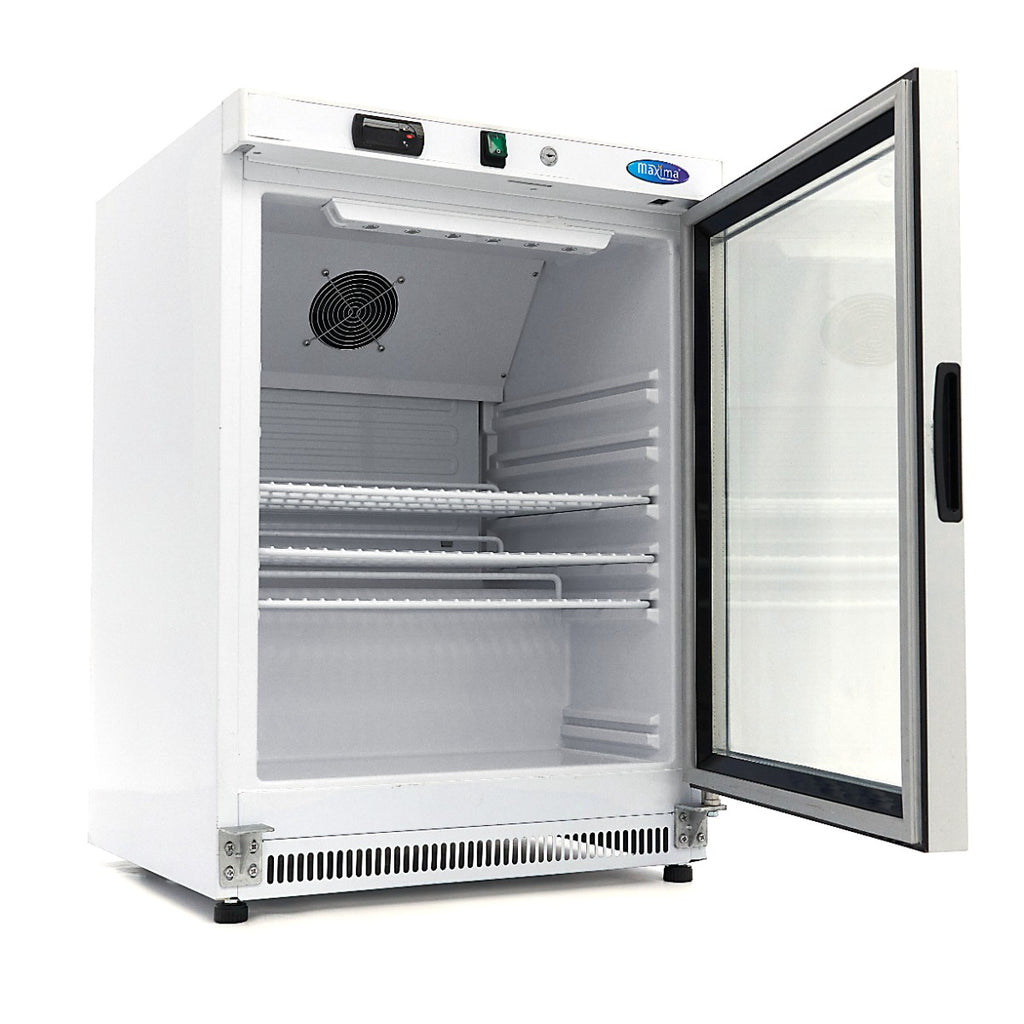 Réfrigérateur - 200 L - blanc - avec porte en verre