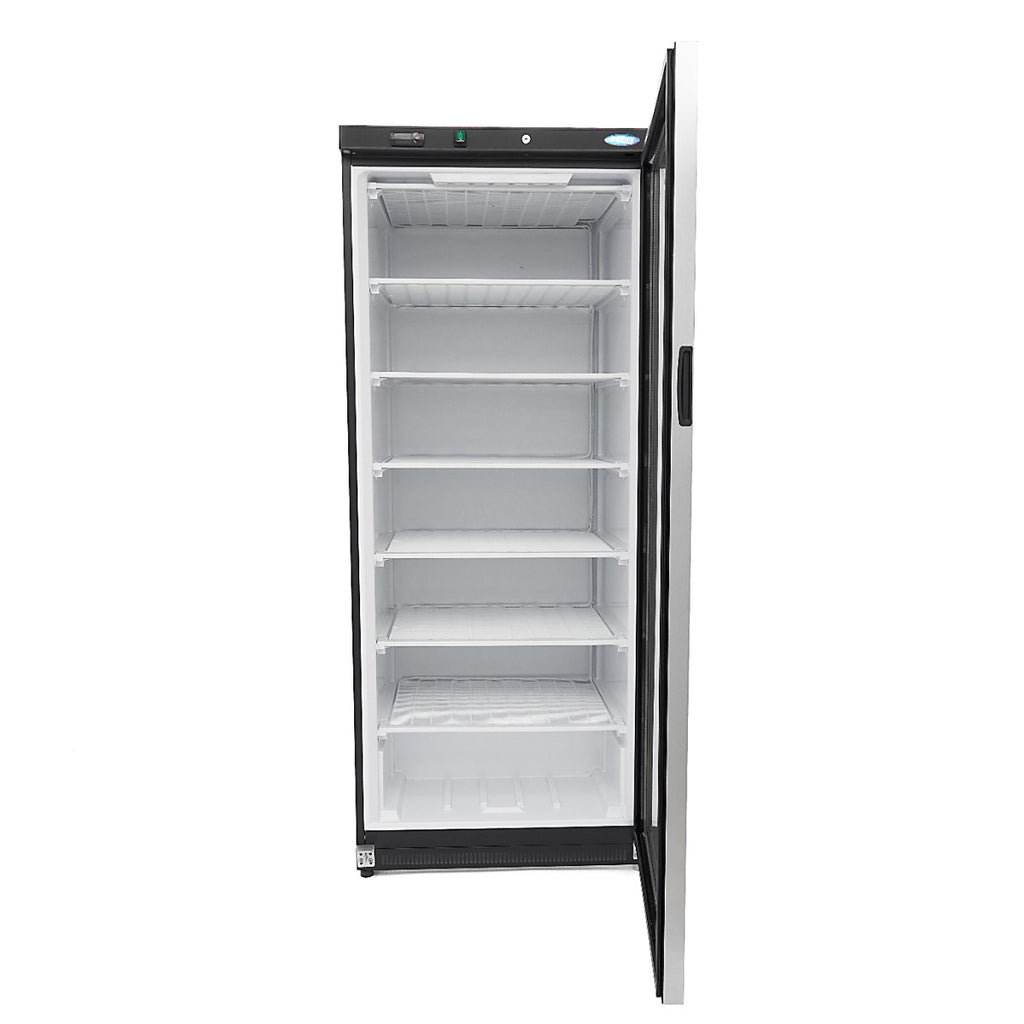 Congélateur - 600 L - noir - avec porte en verre