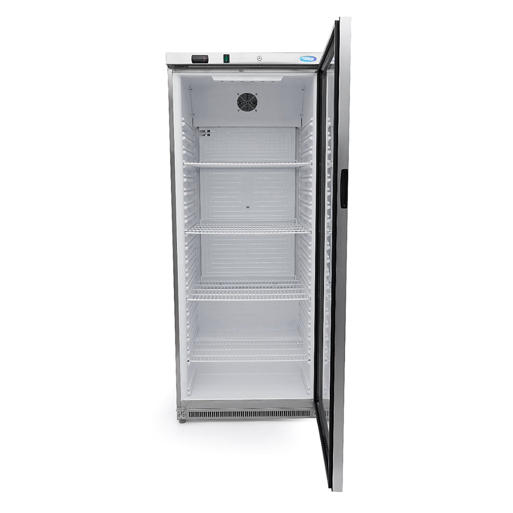 Réfrigérateur - 600 L - acier inoxydable - avec porte en verre