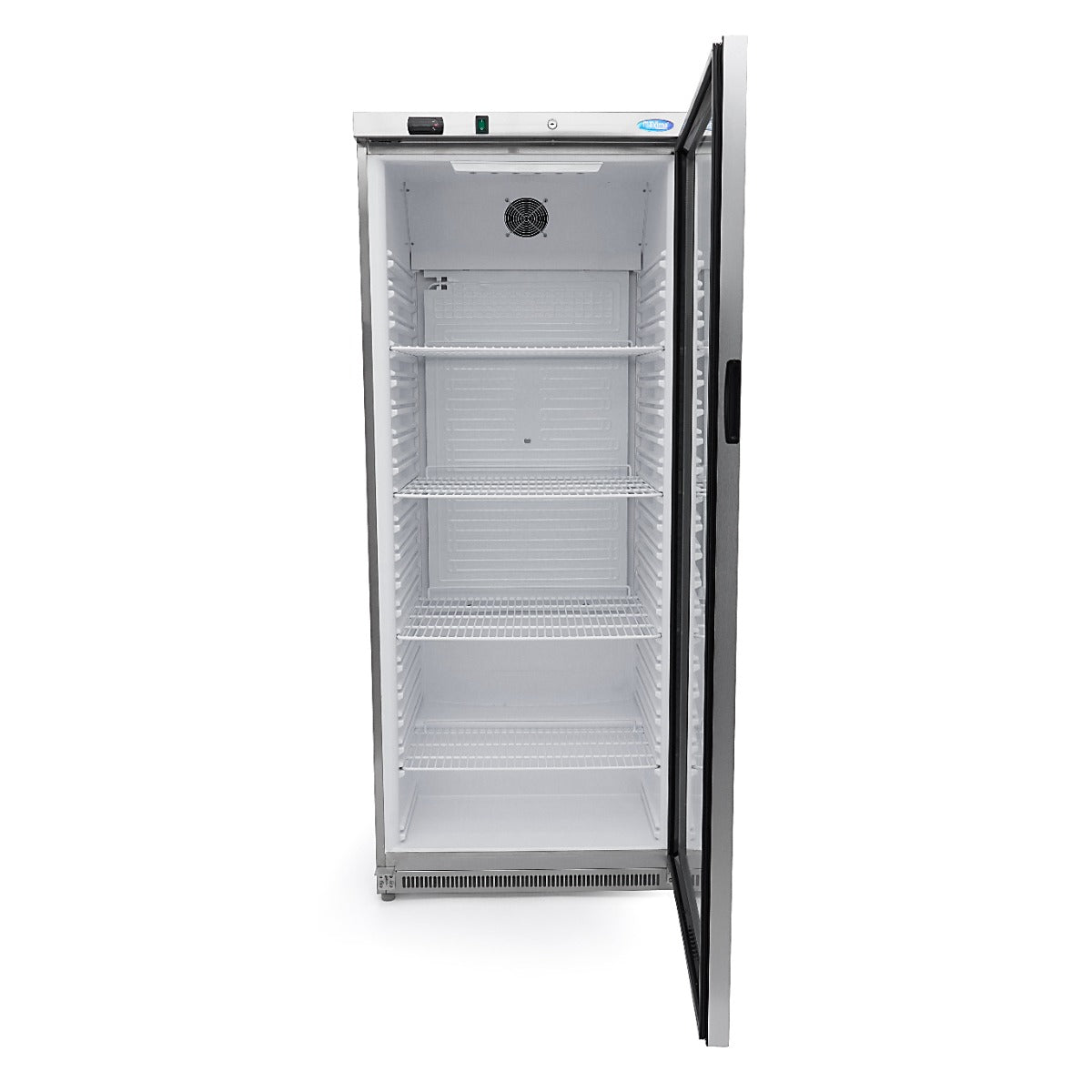 Réfrigérateur - 600 L - acier inoxydable - avec porte en verre