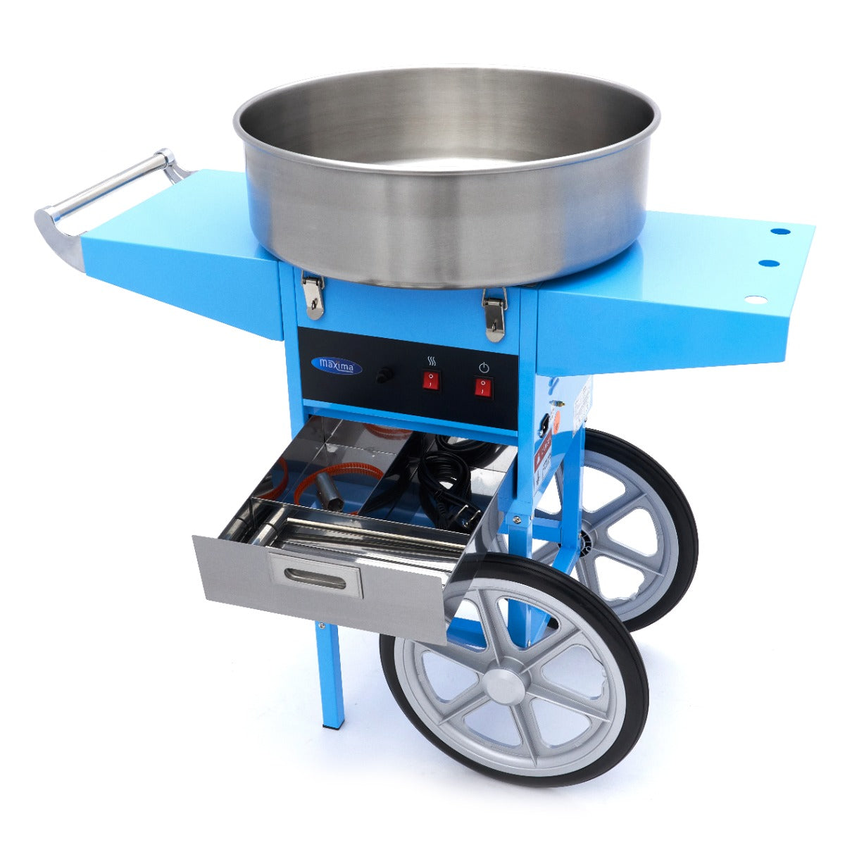 Machine à barbe à papa - Ø 52cm - Bleu - avec chariot