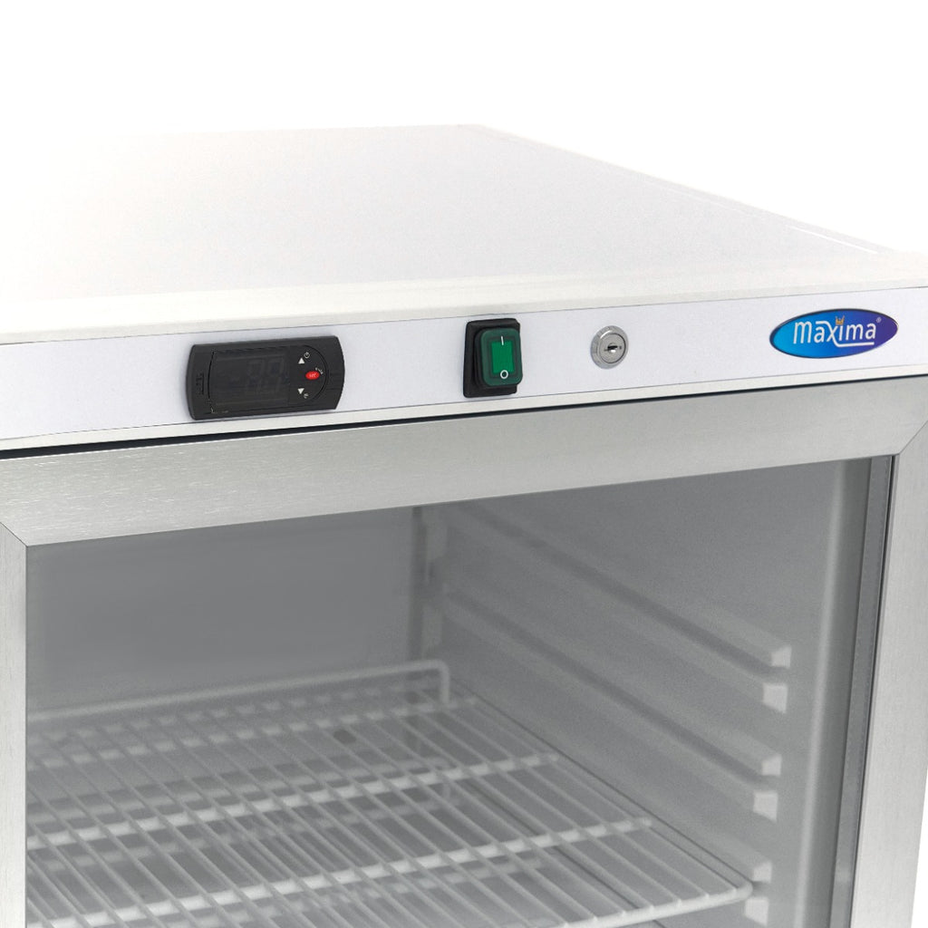 Réfrigérateur - 200 L - blanc - avec porte en verre