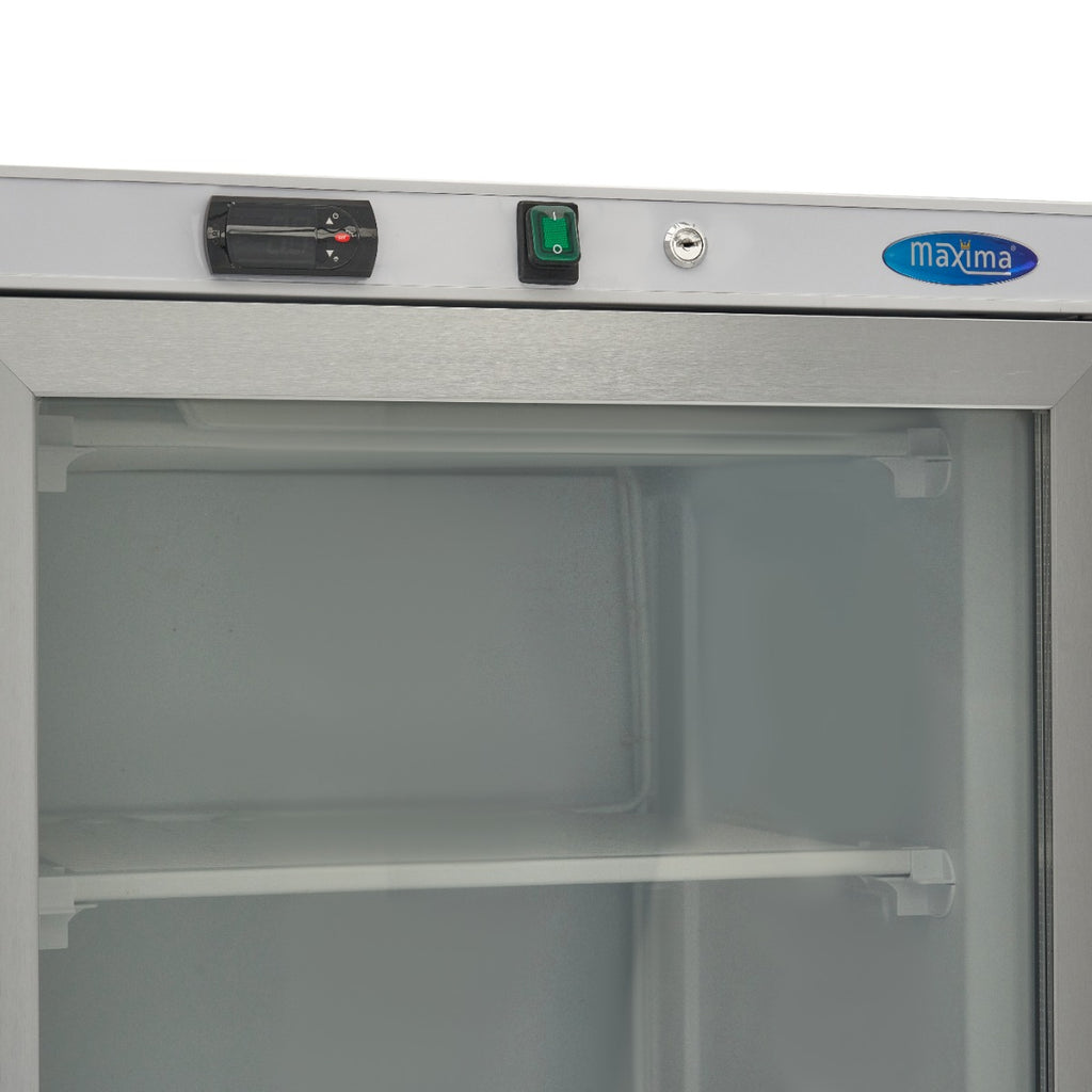 Congélateur - 400 L - blanc - avec porte en verre