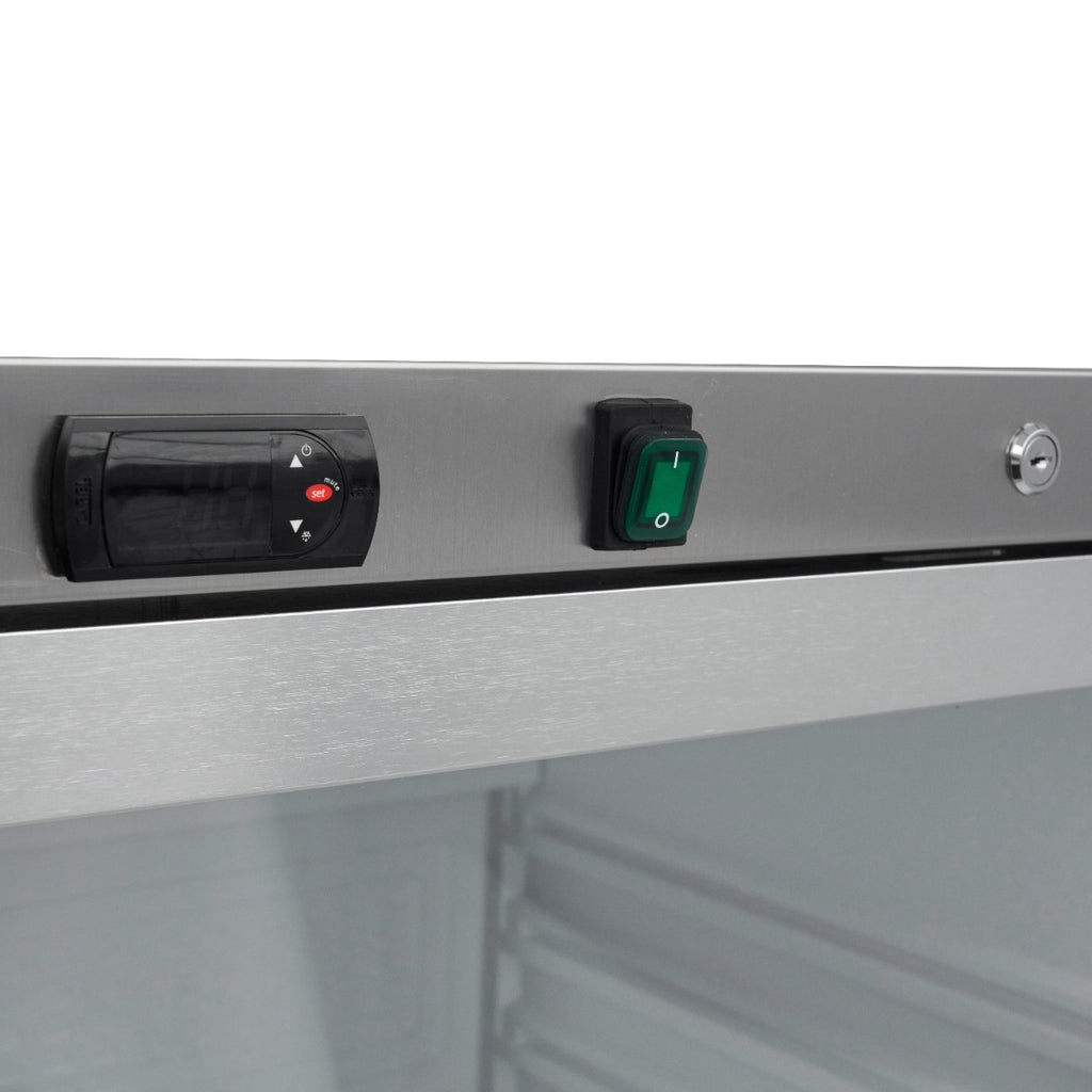 Réfrigérateur - 600 L - acier inoxydable - avec porte en verre