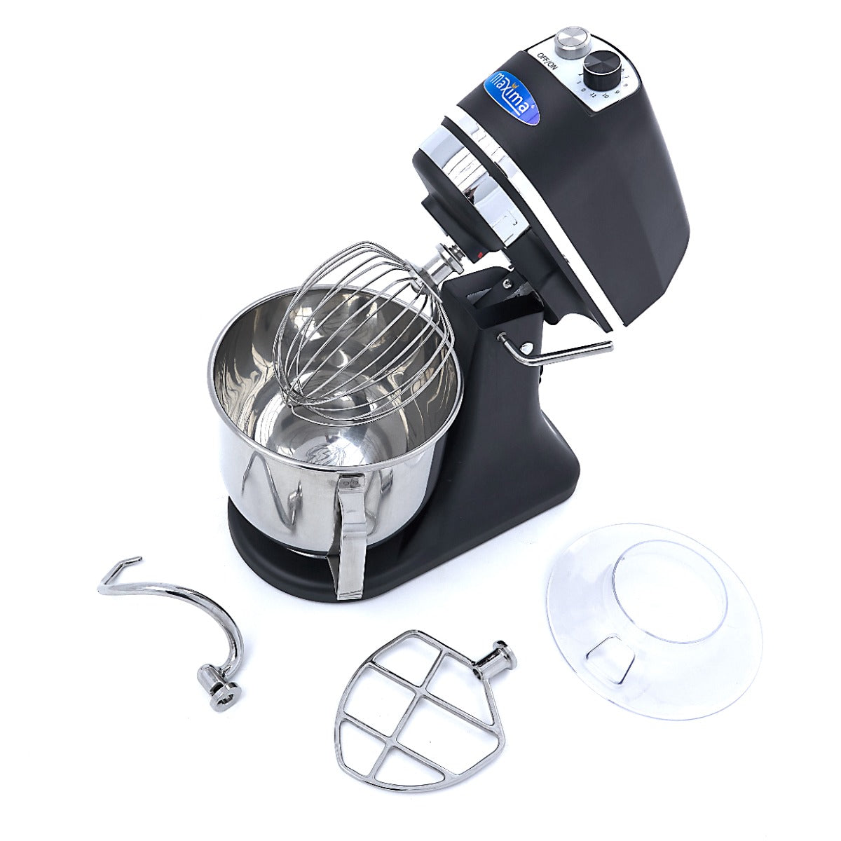 Mixer planétaire - 7 L - jusqu'à 2 kg de pâte - noir mat