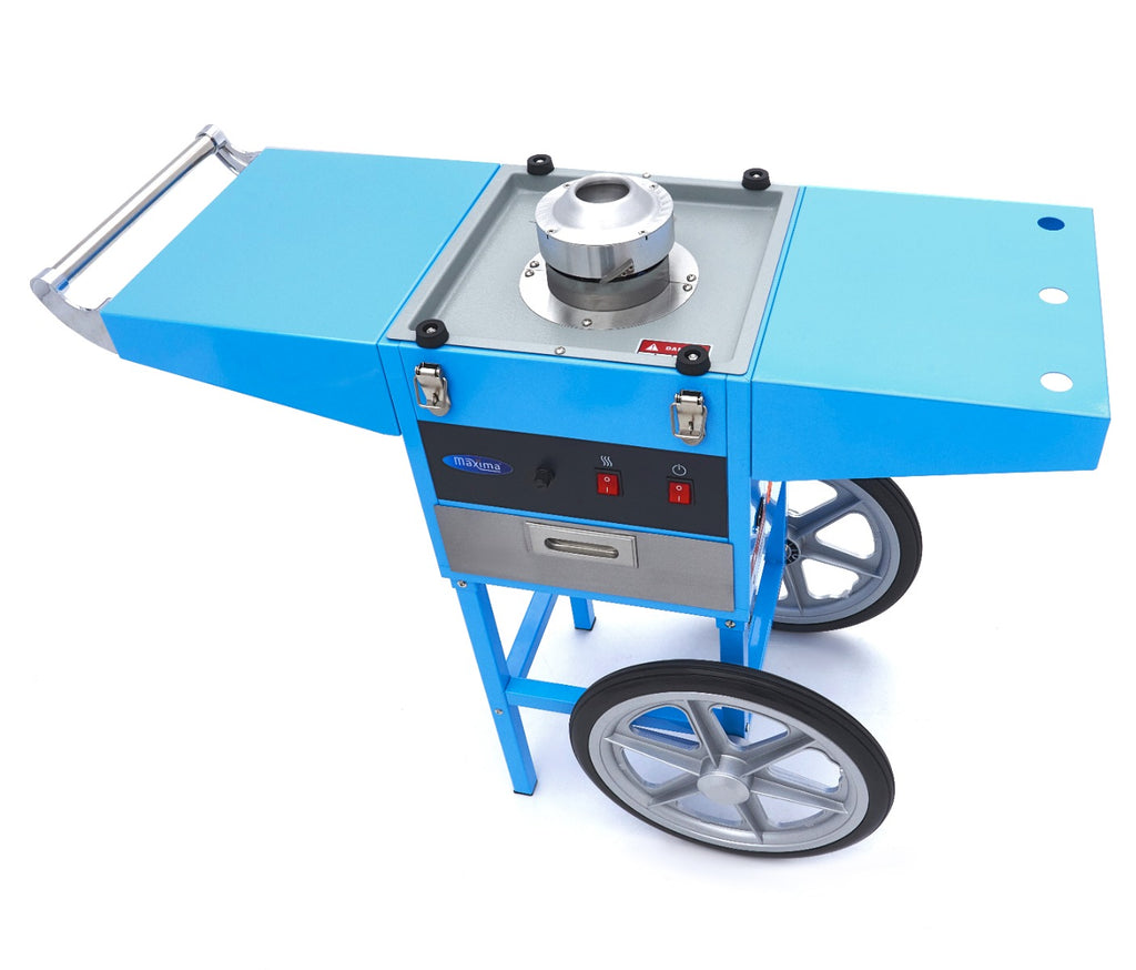 Machine à barbe à papa - Ø 52cm - Bleu - avec chariot