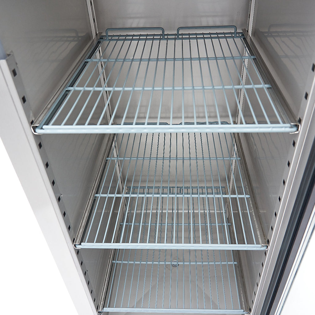 Réfrigérateur - 700 L - 3 étagères réglables (2/1 GN) - acier inoxydable - avec porte en verre