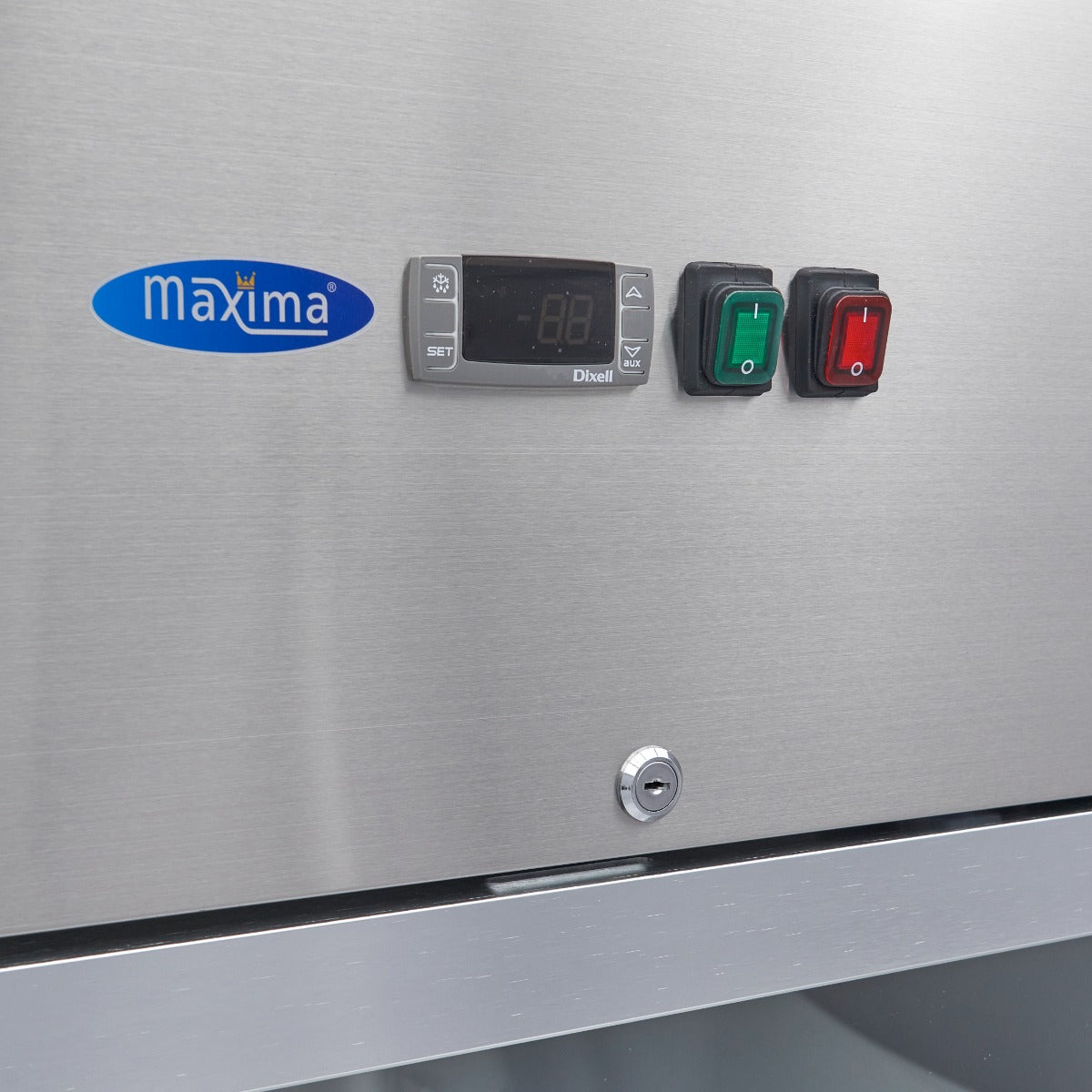 Congélateur - 700 L - 3 étagères réglables (2/1 GN) - acier inoxydable - avec porte en verre