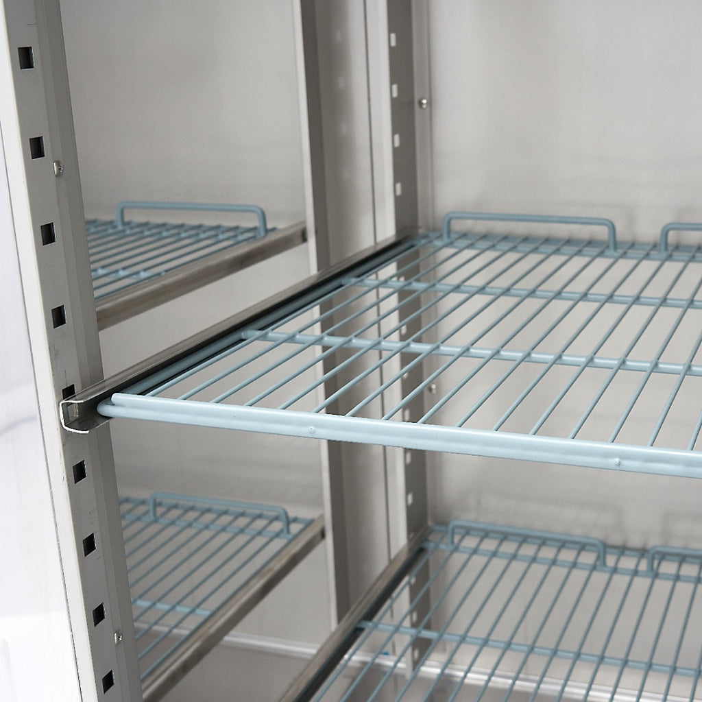Congélateur - 1200 L - 6 étagères réglables (2/1 GN) - acier inoxydable - avec porte en verre