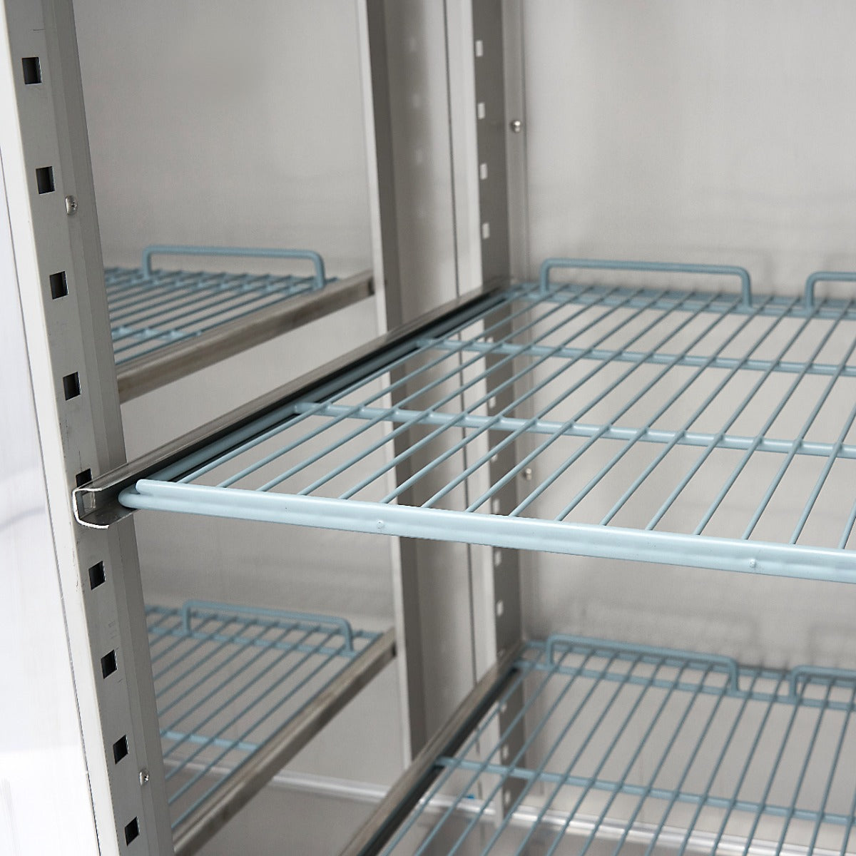 Congélateur - 1200 L - 6 étagères réglables (2/1 GN) - acier inoxydable - avec porte en verre