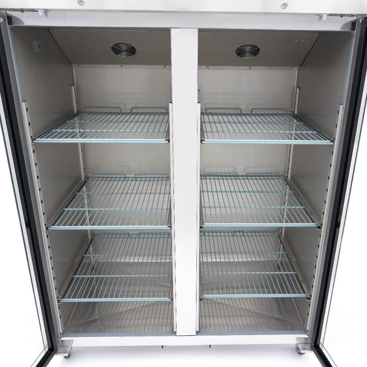 Réfrigérateur - 1200 L - 6 étagères réglables (2/1 GN) - acier inoxydable - avec porte en verre