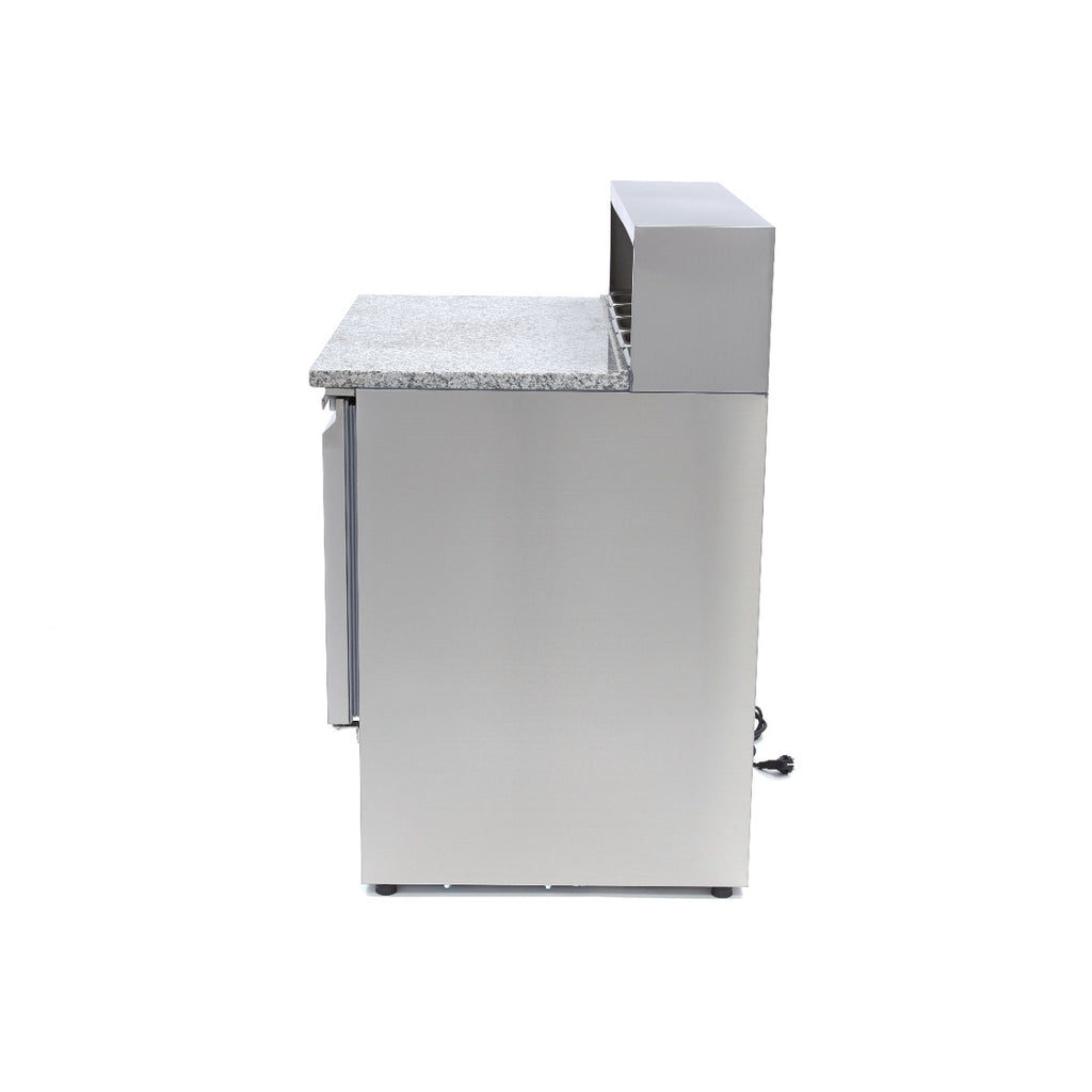 Réfrigérateur pour la préparation des pizzas - 90 cm - 2 portes - s'adapte à 5 x 1/6 GN - incl couvercle en acier inoxydable