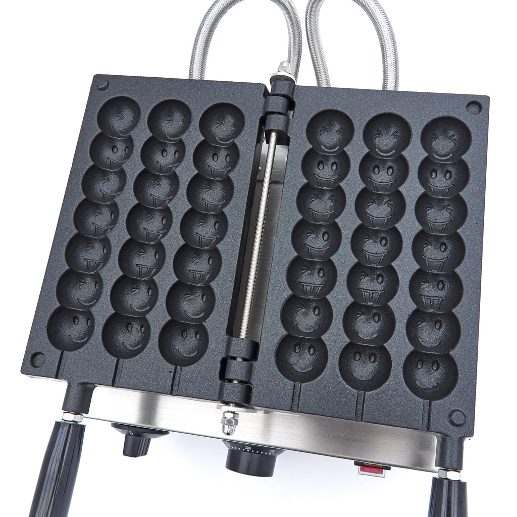 Gaufrier - 3 sucettes - emojis sur bâtonnets