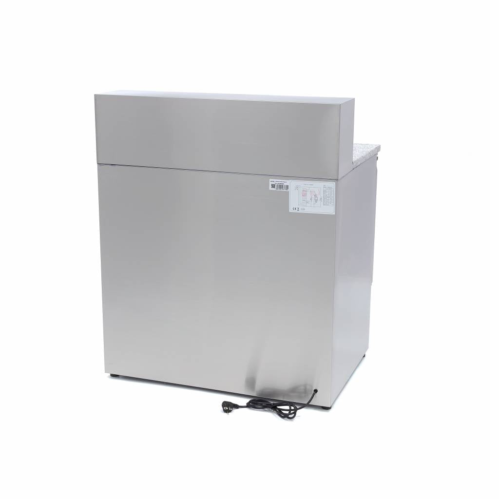 Réfrigérateur pour la préparation des pizzas - 90 cm - 2 portes - s'adapte à 5 x 1/6 GN - incl couvercle en acier inoxydable