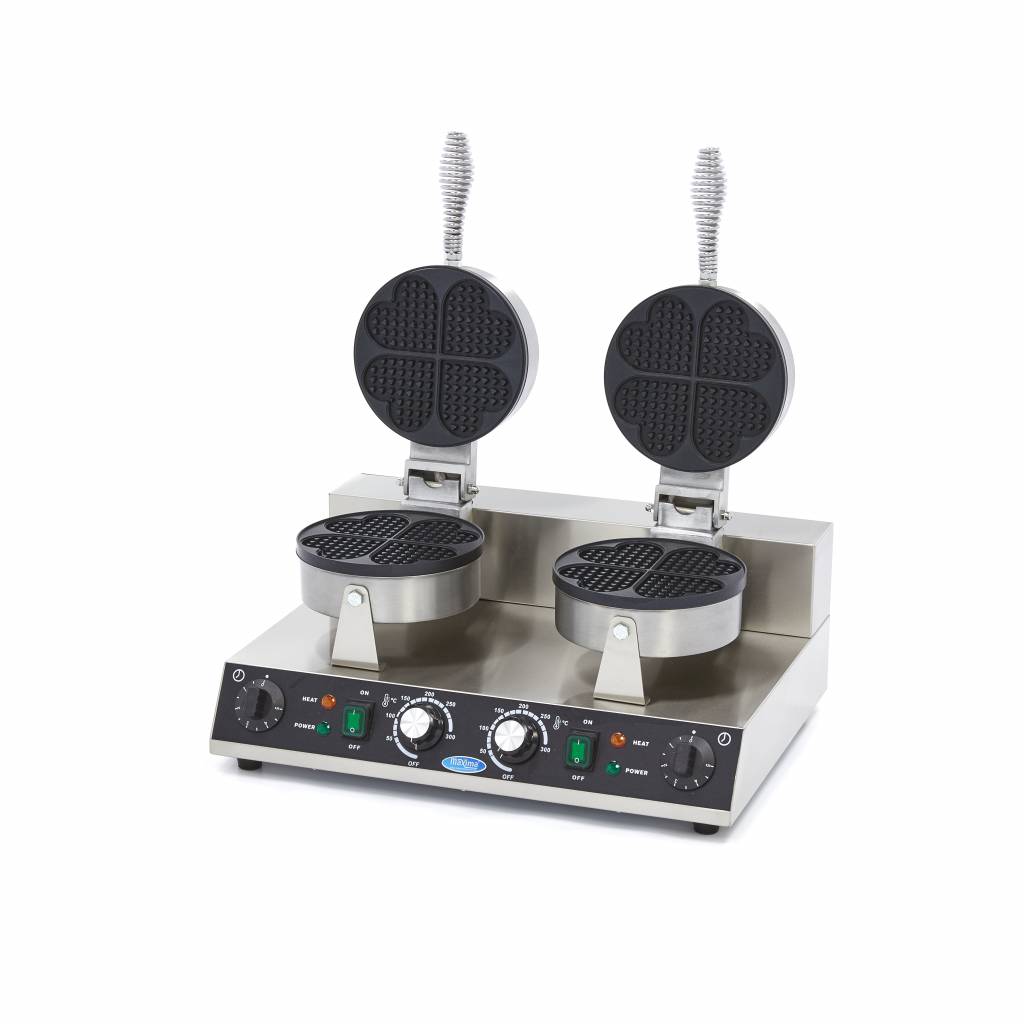 Gaufrier - 8 gaufres - coeurs - double