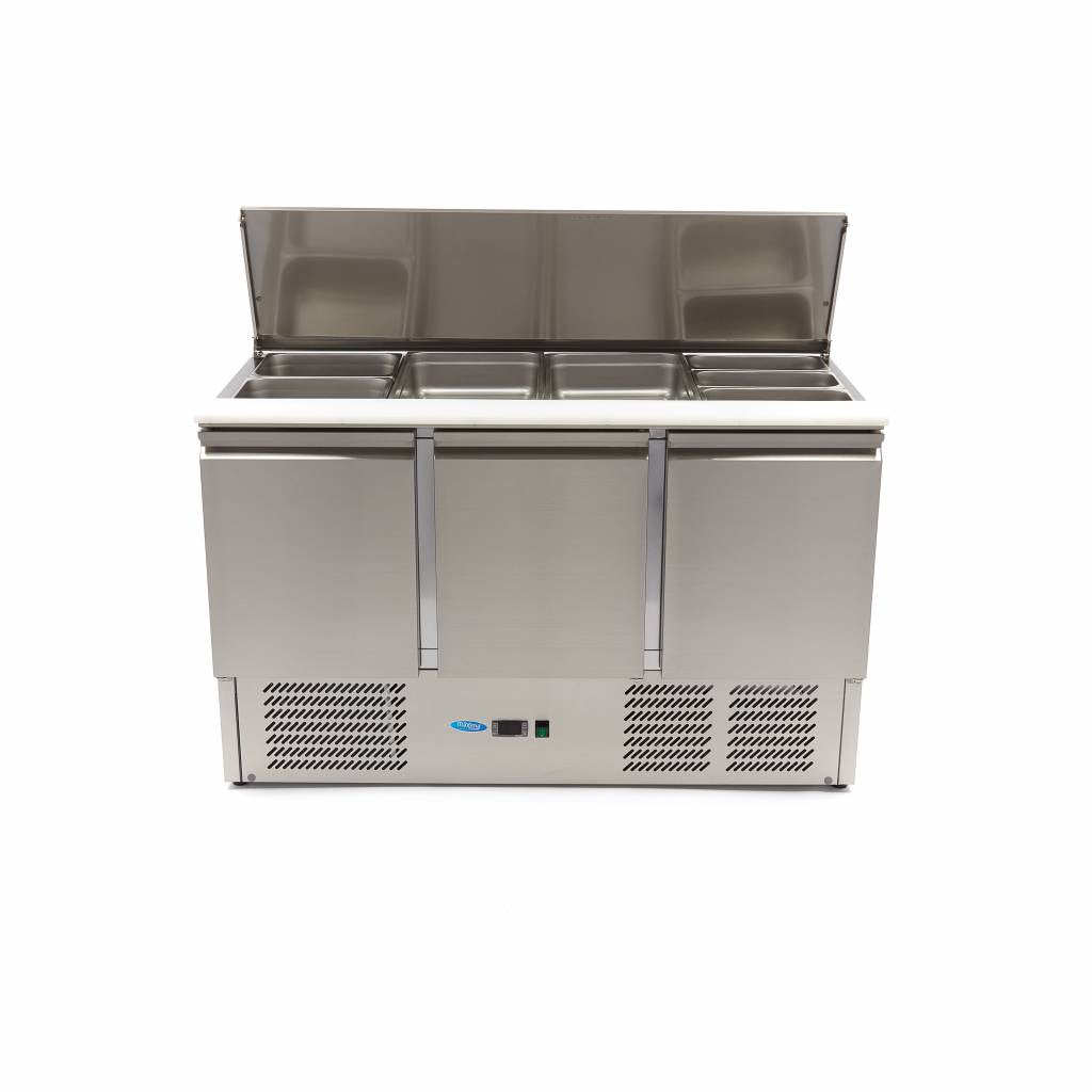 Saladette - 400 L - 137 cm - 3 portes - incl planche à découper